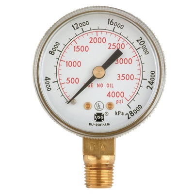 4300750 4300750 Harris 400psi ACETYLENE GAUGE 2" Diameter from HARRISPRO