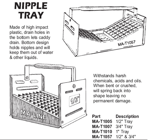 MA-T1005 MA-T1005 Ma-line 1/2" NIPPLE TRAY from MALINE