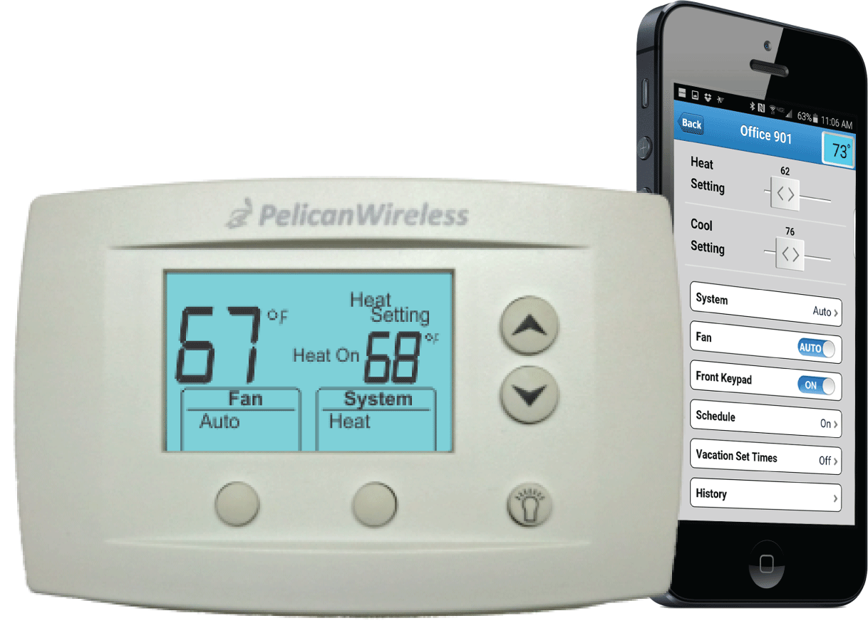 TS200 TS200 Pelican Wireless Systems Internet enabled thermostat, 2 heat fr