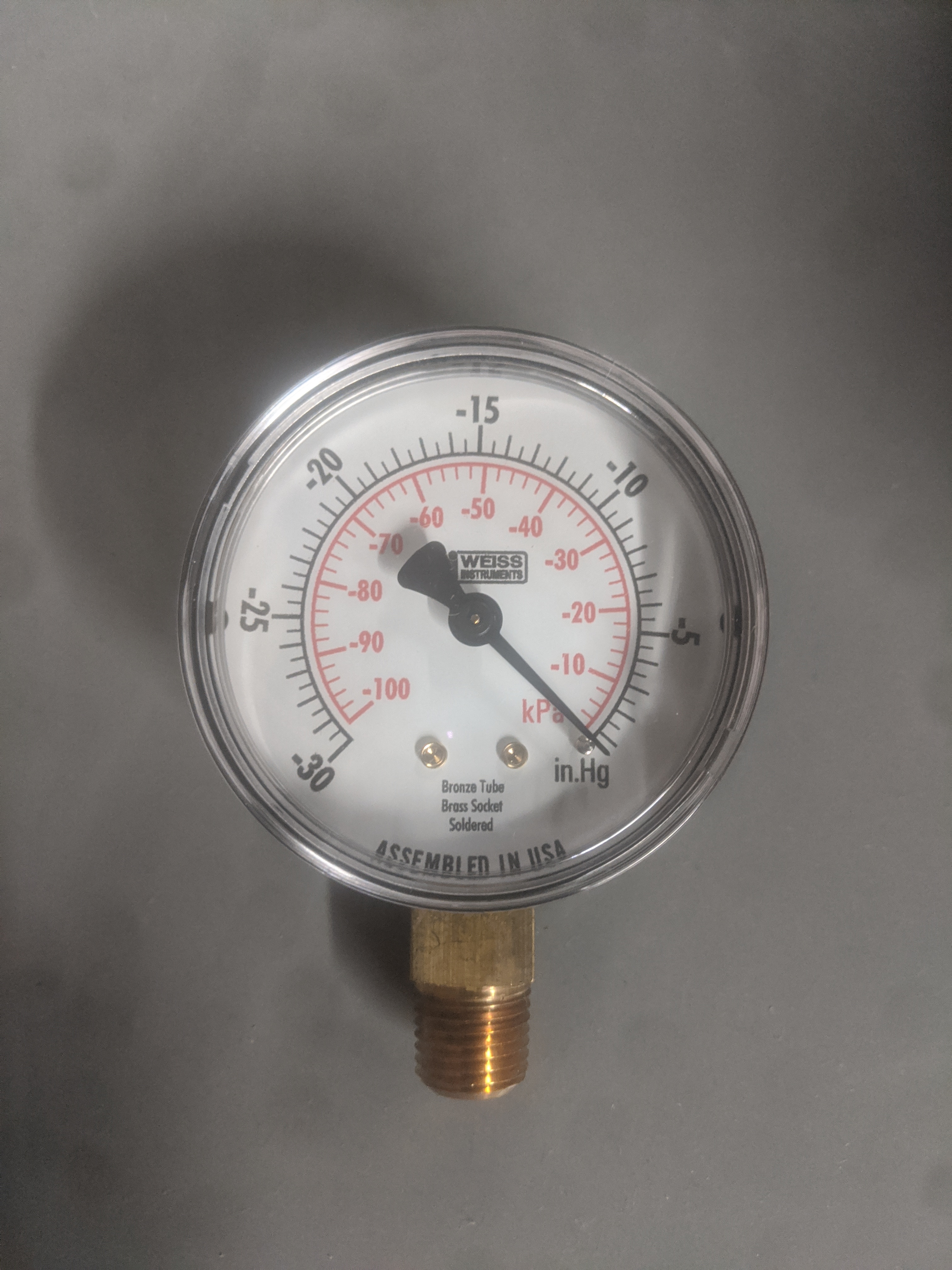 TL25VLM1/4-1 TL25VLM1/4-1 Weiss Tl25-vac-4l Vacuum Gauge. 0 To -30 WC. 2.5