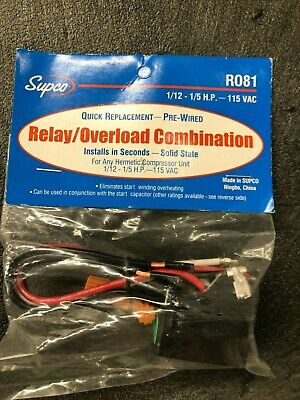 RO81 RO81 Sealed Unit Parts Relay/Overload 1/12-1/5 115Vac from SUPCO