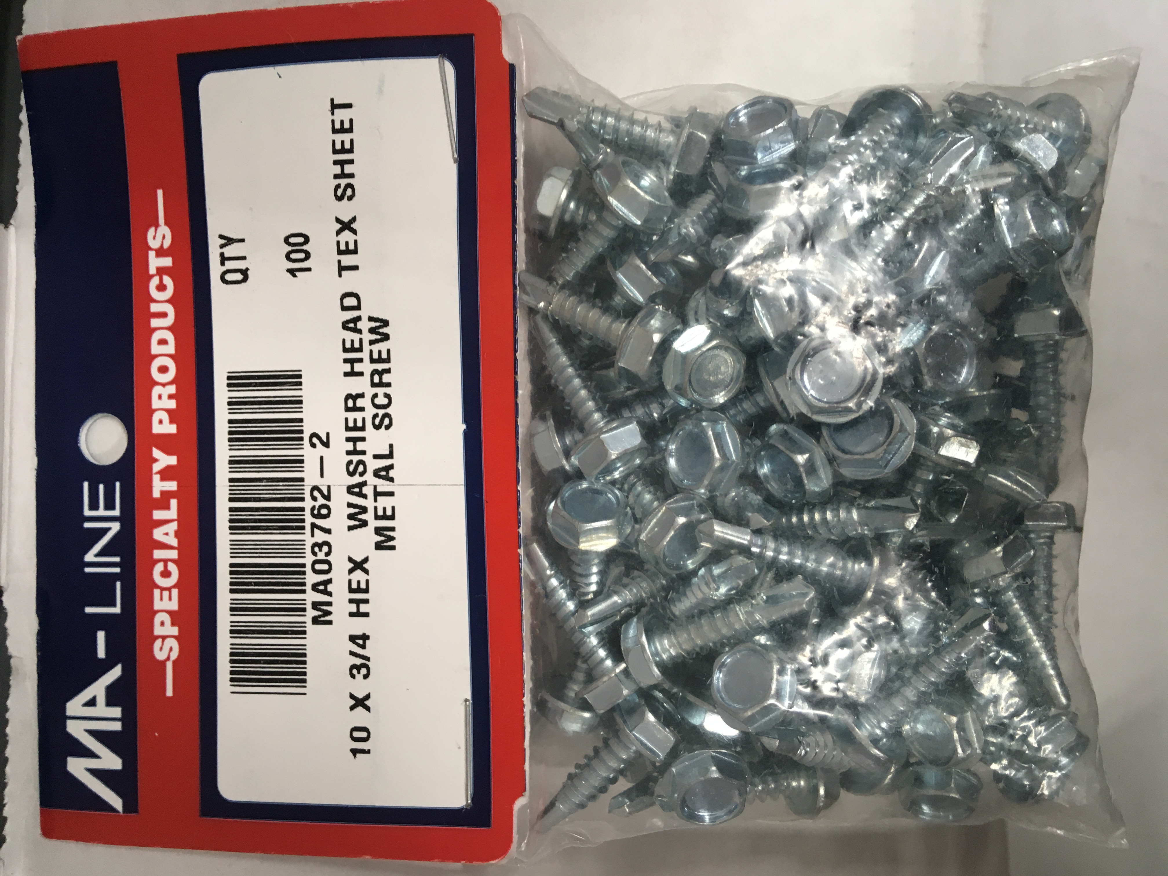 MA03762-2 MA03762-2 Monti 10 X 3/4", 5/16" hex washer head sheet metal from