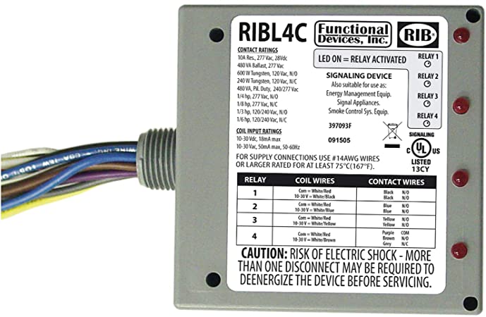 RIBL4C RIBL4C Functional Devices 3 SPST 1-SPDT 10A 10-30Vac/Dc from FUNCTIO