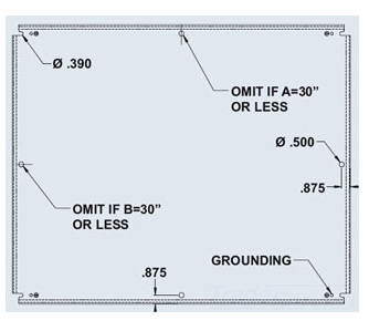 881SP3624P 881SP3624P Exm Enclosures Perforated back plate for 36X24 from B