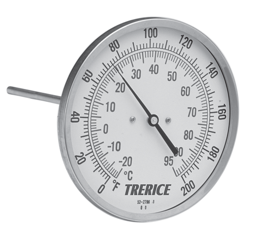 B8320410 B8320410 Trerice Bi-metal stack thermometer, from Building HVAC