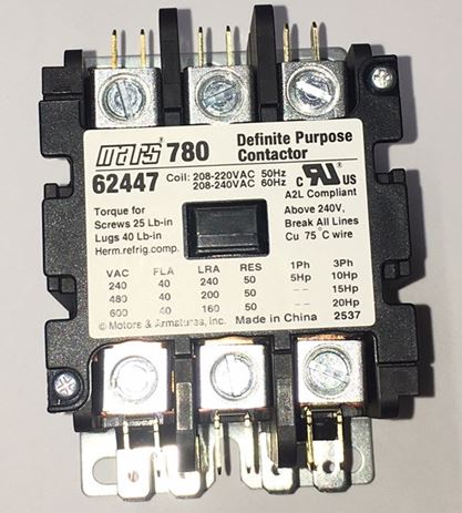 62447 62447 Mars M62447 A2L Rated 3 Pole Contactor from Building HVAC